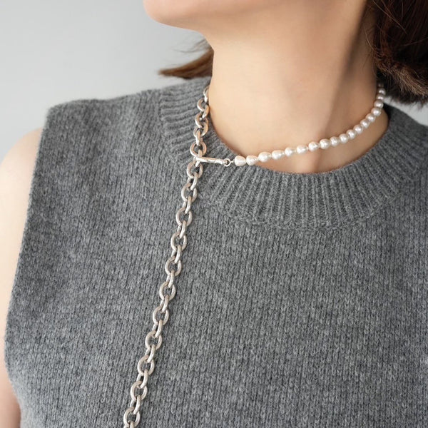 530236 pearl separate chain necklace – MANA